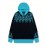 Women'S Elegant Hooded Sweatshirt - & Teal Color Block Pullover with Snowflake Pattern, Cozy Winter Sweater for Everyday & Formal Outfits