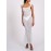 1pc Elegant Polyester Lace Sleeveless Maxi Dress for Women - Sexy Backless Bodycon Cami with Sweetheart Neckline, Solid Color, All-Season, Weave Knit Fabric