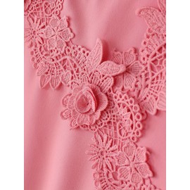 Plus Size, ZANZEA Women's Plus Size Elegant Blouse - 3/4 Sleeve Crew Neck Baggy Shirt, Lightweight All-Season Wedding Guest Dress-like Top, Machine Washable White Collar Blouse for Office, Party & Casual Attire (Plus Size Friendly)