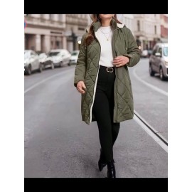 Plus Size, Plus Size Women's Heavy-Duty Winter Coat with Hood & Full-Zip Closure - Oversized Knee-Length Jacket, Elegant Cold-Weather Outerwear for Fall/Winter, Hand Washable (Black) - Warm Parka for Large Frame