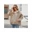 Plus Size - Plus Size Women'S Elegant Hooded Trench Coat - Loose-Fit Windproof Jacket with Double Zipper Closure, Long Sleeves & Belted Waist - /Neutral Tones - Spring/Fall